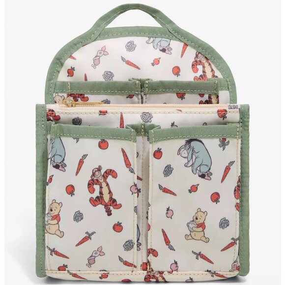 Disney Winnie The Pooh Veggies Allover Print Mini Backpack Organizer -NWT - Picture 1 of 4